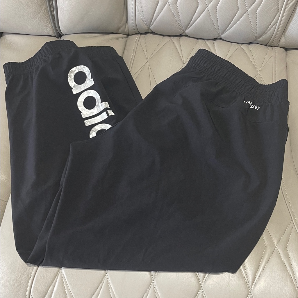 Adidas Kids Black Jogger Sweatpants With White Logo